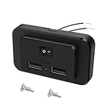 Hoembpn 4,8A Dual USB Auto Ladegerät Steckdose mit Schalter und LED, 12V/24V USB Ladebuchse Panel für Wohnmobil SUV LKW Boot