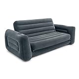 Intex Pull-Out Aufblasbare Möbel, Polyvinylchlorid (PVC), grau, Queen Sofa