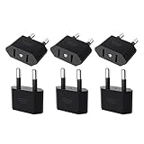 Powice 6 Stück US to EU Adapter,Stecker Adapter Usa Auf Europa, Adapter Usa Deutschland Stecker, US Auf EU Adapter, US zu Deutsch Stecker-Konverter für US zu EU Netzadapter (Schwarz)