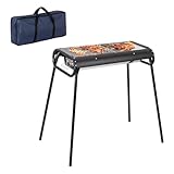 Todeco Holzkohlegrill Edelstahl Kaltgewalzter Stahl mit Grillnetzgriff, Portable Campinggrill mit Tragetasche, Abnehmbare BBQ Grills für Outdoor Garten Party Terrasse Camping