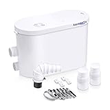 Aquamatix Silencio 2 Sanitärpumpe 400W Hebeanlage Duschpumpe 135L/min 2 Einlässe für Dusche, Waschbecken und Waschmaschine 10,5m vertikale Förderstrecke mit Kohlefilter