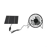 EpheyFIF 5W Solar Panel Powered Fan Solar Energy Abluftventilator Solarbetriebener Ventilator mit Luftabsaugfunktion für Camping Wohnwagen Yacht Gewächshaus Hundehaus Hühnerhaus