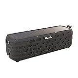 CYBORIS Solar-Bluetooth-Lautsprecher, 30 Stunden Spielzeit verbesserte Wireless-HiFi-Portable Bluetooth 5.0 Stereo-Lautsprecher Solar Powered Stoßfest und wasserdicht für Outdoor-Kletter (Schwarz)