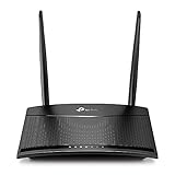 TP-Link 4G LTE Router 150 Mbit/s Wifi N 300 Mbit/s TL-MR100, 4G-Modem, 4G-Box, 2 x SMA für externe Antenne, 2 Ethernet-Ports, abnehmbare Antennen, kompatibel mit jedem Betreiber