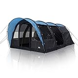 your GEAR Zelt Bora - Tunnelzelt für 5 Personen, UV 50+ Familienzelt, dunkle Schlafkabine, großer Wohnraum und Fenster, wasserdichtes Campingzelt, 5000 mm, Stehhöhe, Vordach, 2 breite Eingänge