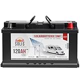 SOLIS Solarbatterie 12V 120Ah Batterie Solar Wohnmobil Wohnwagen Versorgungsbatterie Bootsbatterie vorgeladen wartungsfrei