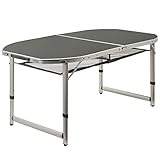 CampFeuer Aluminium Campingtisch für 6 Personen | 150 x 80 cm | faltbar, klappbar und höhenverstellbar | Alu Falttisch, Rolltisch für Camping, Garten und Terrasse