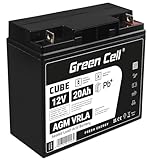 Green Cell® AGM 12V 20Ah Akku Vlies Batterie VRLA Blei Batterie Bleiakku Versorgungsbatterie Zyklenfest Wartungsfrei Caravan Photovoltaik Rollstuhl Solarspeicher| Solarpanel Wohnwagen Roller