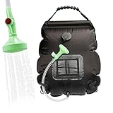 ASANMU Campingdusche Solardusche, 20L Solardusche Camping Solar Heizung Tasche Tragbare Camping Dusche Outdoor Warmwasser Duschsack Wandern Wassersack Shower Reisedusche mit Duschkopf Schlauch,Schwarz