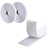 Klettband Selbstklebend 5M×2CM,Klettverschluss Extra Stark Doppelseitig Klebende, Tape Self Adhesive for Fabric,Breit Klebepad Enthält Flauschband und Hakenband für Haushalt,DIY-Weiss