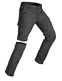 Wespornow Herren Zip-Off-Wanderhose-Abnehmbar-Trekkinghose, Atmungsaktiv Outdoorhose Arbeit Hosen Schnell Trockend Sommer Funktionshose mit 5 Taschen (Dark Grau, M)