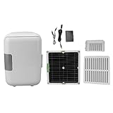 Syrisora ​​Mini-Kühlschrank, Camping-Kühlschrank, Solar-Kühlschrank, 50 W Monokristallines Solarpanel, DC18 V, Solarbetriebener Kühlschrank mit Batteriebox-Anschlusskabel