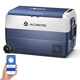 AAOBOSI Kompressor Kühlbox 50 L, Kühlbox Auto Mit WiFi-APP-Steuerung, 12/24 V und 100-240 V Kühlbox Elektrisch, bis -20 °C für Auto, LKW, Boot, Reisemobil, Camping, Einzelne Zone