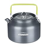 OVERMONT Camping Wasserkocher Kessel Teekanne Kaffeekanne Tragbar Aluminium für Outdoor Picknick Wandern