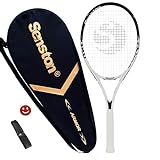 Senston Tennisschläger 68,6 cm, S700 Professioneller Tennis Schläger mit guter Kontrolle und gutem Grip, mit Tennistasche und Vibrationsdämpfer,black