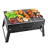 SunJas BBQ Gills Holzkohlegrill Klappgrill Tischgrill Tragbarer Reisegrill Outdoor Picknick Campinggrill, Größe 43,5 x 29,5 x 23 cm