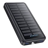 Pxwaxpy Power Bank 26800mAh, Solar Powerbank USB C 15W PD 3.0A Schnellladung, 3 Outputs 3 Inputs Externer Akku mit LED Taschenlampe Handy Akkupack für Camping Outdoor Kompatibel mit iPhone/Samsung etc