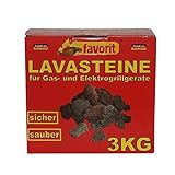 Favorit 3050 Lavasteine für Gas-/Elektrogrill 3 kg; Praktischer Nachfüllpack 3kg für Lavasteingrill; hochwertige Lavasteine für das perfekte Grillergebnis und den besten Grillgenuss