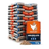 HEIZFUXX Holzpellets Blue Weichholzpellets Heizpellets Kaminpellets Ofenpellets Brennholz Pellet Sackware En Plus A1 6mm 15kg x 65 Sack 975kg / 1 Palette Paligo