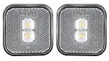 2x LED Umrissleuchte 12-24 Volt 65x65mm zum Anschrauben mit Reflektor Weiß Positionsleuchte Begrenzungsleuchte LKW PKW Anhänger Wohnwagen