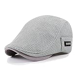 YAMEE Sonnenhut Barett Herren Sommer atmungsaktive Mesh, Schiebermütze Damen,Unisex Beret Schirmmütze Flatcap Sportmütze Gatsby Newsboy Cap, Barette Cap, Größe 56cm-60cm