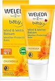 WELEDA Bio Baby Calendula Wind & Wetter Balsam - Naturkosmetik Gesichtscreme & Handcreme mit Mandelöl & Sesamöl zum Schutz empfindlicher & trockener Baby Haut vor rauer Witterung & Kälte (1x 30 ml)
