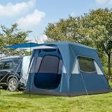 Portal Heckzelt 4-5 Personen 2 in 1 Auto Zelt Camping 2000mm wasserdicht Campingzelt mit Heckklappe für Camping, Outdoor, Hiking