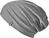 Enter the Complex® Leichte Beanie Mütze, Herren und Damen, Übergangsmütze, Sommer Beanie, Dünne Kopfbedeckung, Baumwolle (Jersey), L/XL, Dunkel Grau Meliert