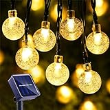 Moxled Solar Lichterkette Aussen 60 LED, 11M Lichterkette Außen Solar Wasserdicht, 8 Modes Solar Lichterkette Außen für Garten, Terrasse, Balkon, Partys (Warmweiß)