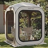 EAST OAK Pop Up Zelt für 1-2 Personen, Mini Pavillon Faltbar, Zelte für Camping, Garten, Terrasse, Wurfzelt Wasserdicht, UPF 50+ UV Schutz, 360° Belüftung, Anti Moskito, mit Tragetasche, Beige