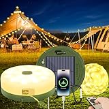 Camping Lichterkette Aufrollbar Solar 10M: Aufrollbare Camping mit Fernsteuerung Wiederaufladbar Wasserdicht Campinglampe Camping Wandern Dekoration