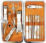 H&S Maniküre Set 14-teilig aus Edelstahl - Nagelset mit Etui - Nagelpflegeset für Pediküre - mit u.a. Nagelschere Nagelknipser - Nageletui für Damen und Herren