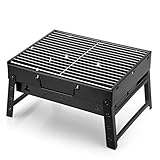 AGM Holzkohlegrill Picknickgrill Edelstahl Kleiner Grill Portable Campinggrill Abnehmbare BBQ Grills für Outdoor Garten Party