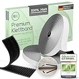 ProUnit® Premium Klettband selbstklebend Extra Stark (5m x 20mm, Schwarz) – Innovatives Haken- & Flauschband für sicheren Halt | Vielseitig einsetzbar im Haushalt, in der Werkstatt