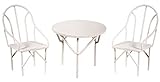 Rayher 46066102 Sitzgruppe 3 teilig, 2 Stühle Plus 1 Tisch, 1 Set, Draht, weiß, 18 x 13 x 5.8 cm