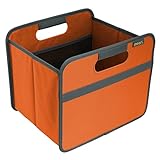 meori Faltbox Small in Orange - Stabile Klappbox S mit Griffen - perfekte Allzweck Aufbewahrungslösung - Tragkraft bis 30 kg - A100064 - 32 x 26,5 x 27,5 cm
