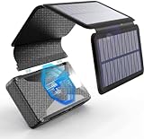 Bogseth Wireless Solar Powerbank 30000mAh Wasserdichtes Solarladegerät mit 4 Solarpanel und 2 Ausgängen, USB C Solarbetriebene Power Bank Tragbares Ladegerät für Outdoor Camping, Solarzelle für Handy