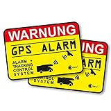 iSecur 2er Set Hinweis-Aufkleber GPS Alarm Tracking System I 6 x 4 cm außenklebend I Achtung Warnung GPS Alarm-gesichert Wohnmobil Wohnwagen I hin_005