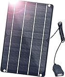 FlexSolar Solar Ladegerät USB 6W 5V Hochleistungs-monokristallines Modul, wasserdichtes Solarladegerät, geeignet für Sicherheit Batteriekamera Fahrräder, Mobiltelefone, Powerbank, Campinglampen usw